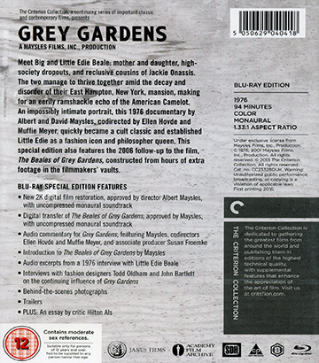 Grey Gardens Criterion Collection Ej Svensk Text Blu Ray