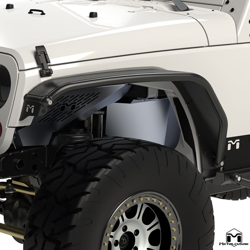 METALCLOAK Overland Tube Fenders Front Black Powdercoat JK JKU