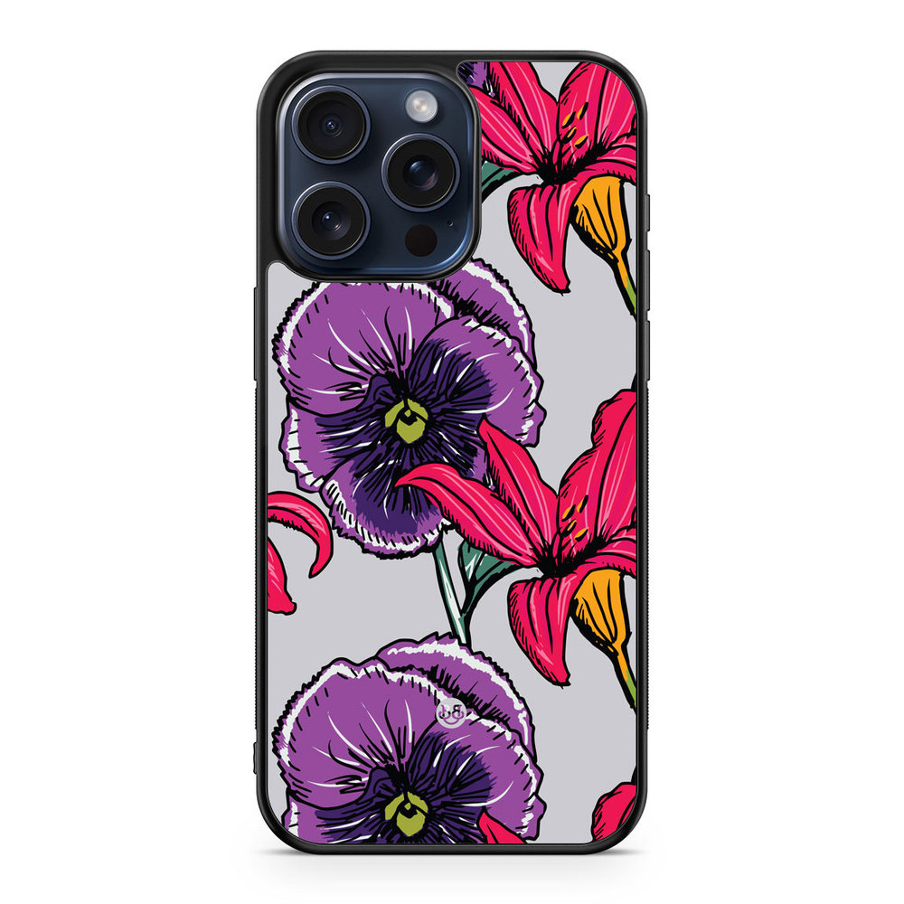 Iphone Pro Max Skal Lila Cerise Blomster Bjornberry