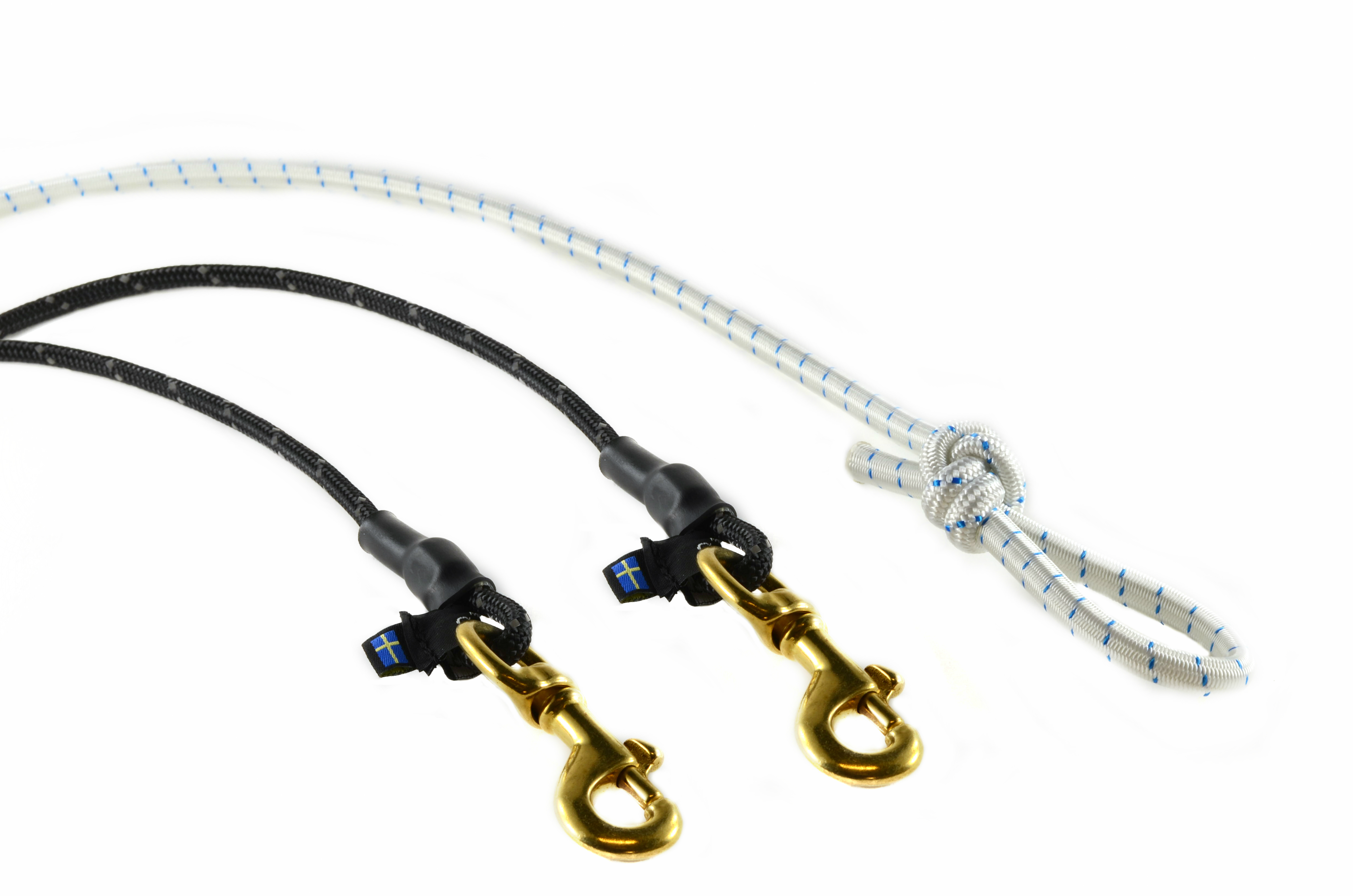 TOLKLINA nylonrep med Reflex med expander, 2-hundar. Pistolkarbinhakar i mässing - 3