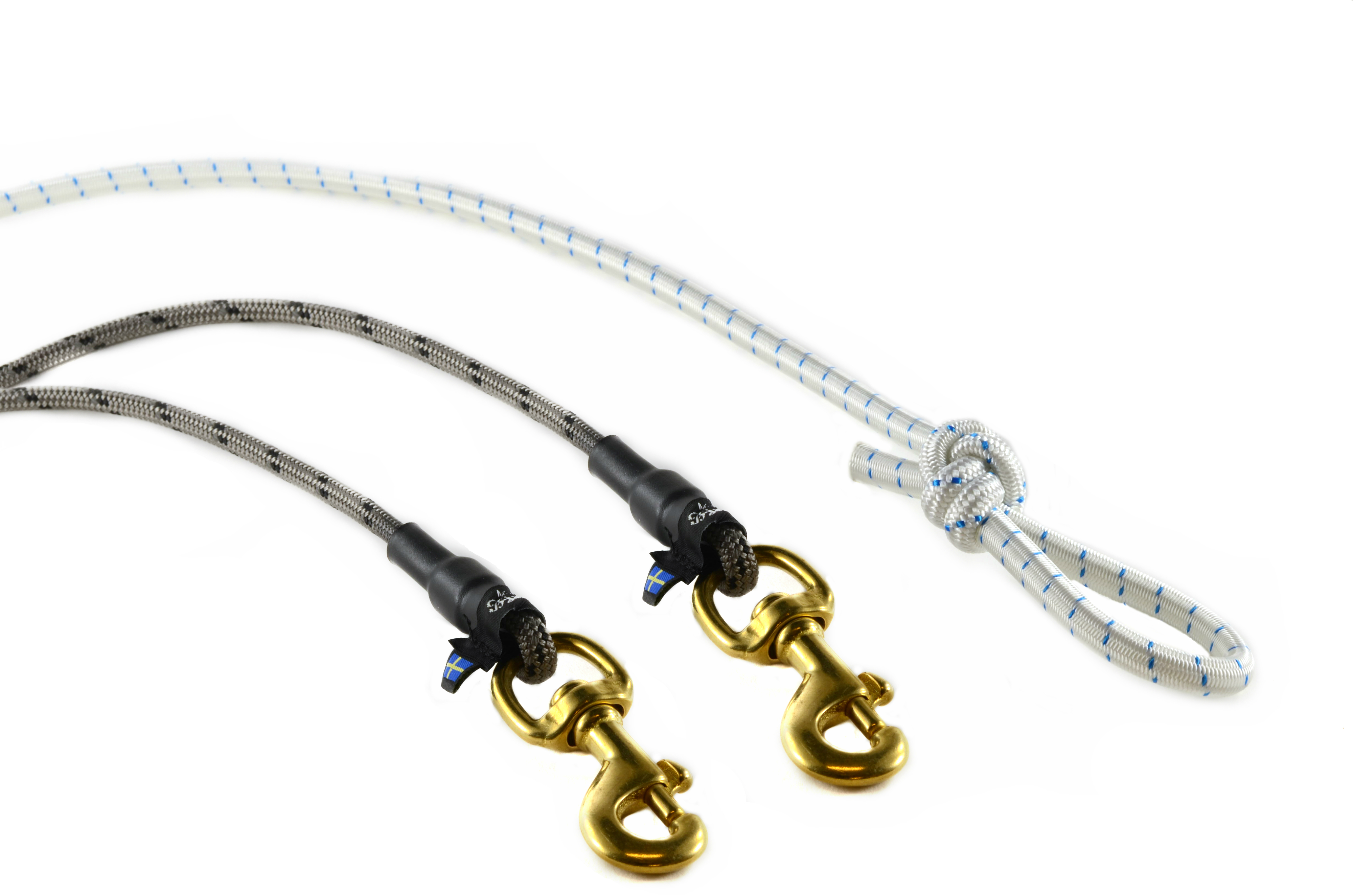 TOLKLINA nylonrep med Reflex med expander, 2-hundar. Pistolkarbinhakar i mässing - 5