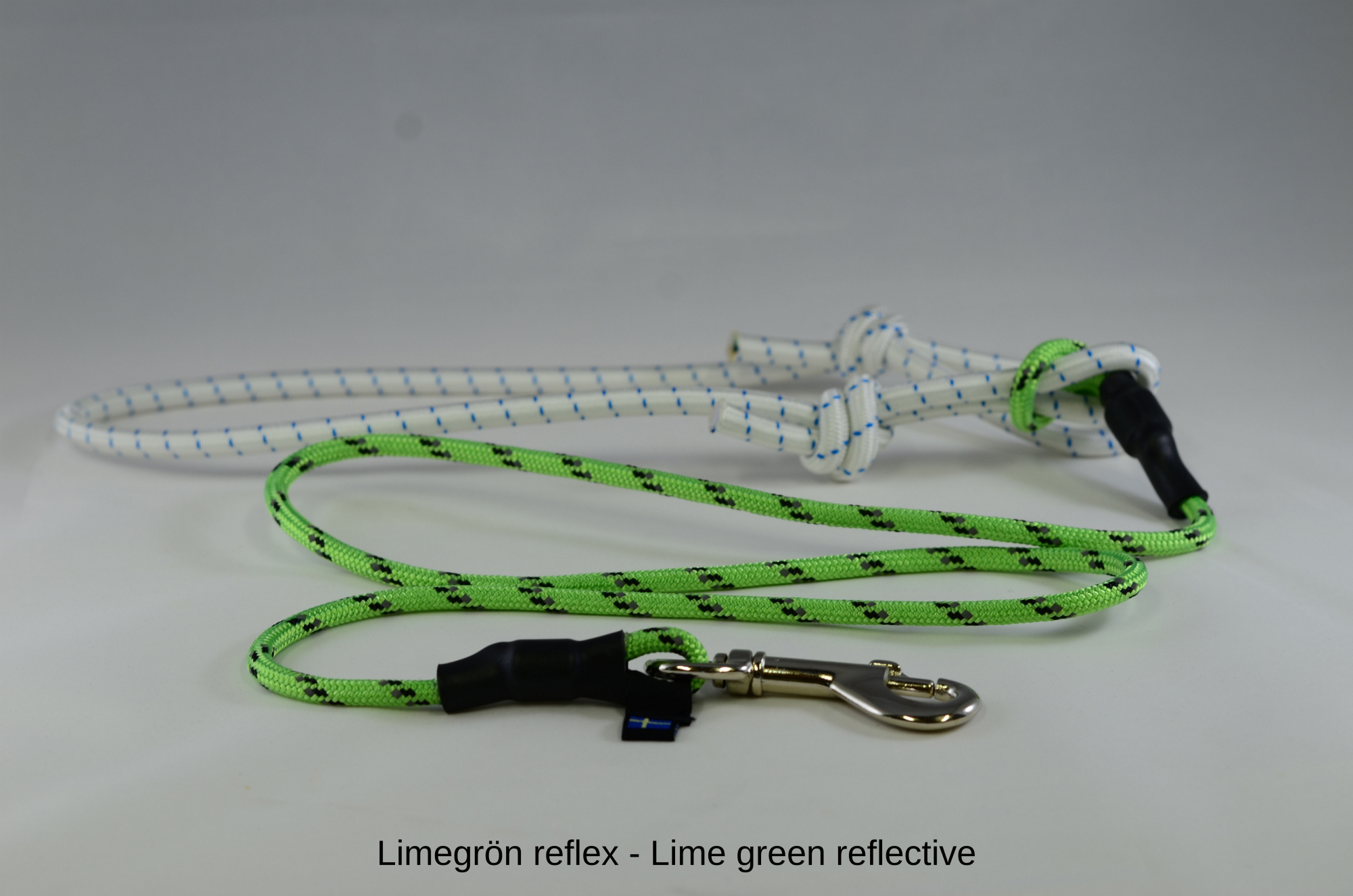 LÖPARLINA nylonrep med Reflex med expander, 1-hund. Silverfärgad pistolkarbinhake - 4