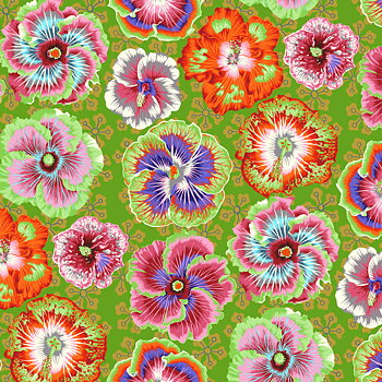 Kaffe Fassett Floating Hibiscus Green