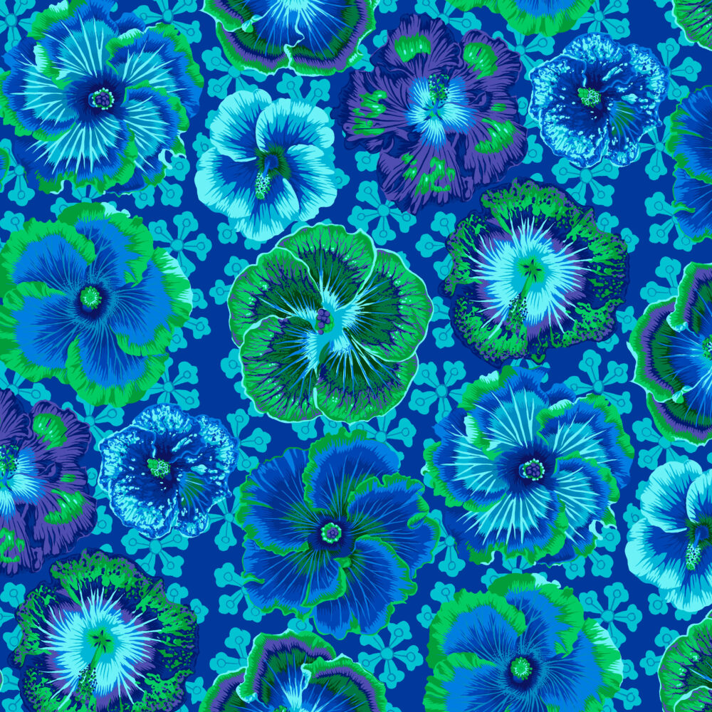 Kaffe Fassett Floating Hibiscus Blå