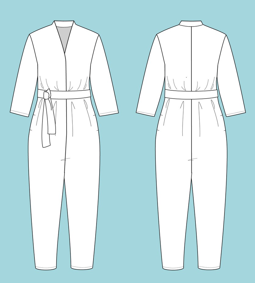 V-Neck Jumpsuit XS - L - 5