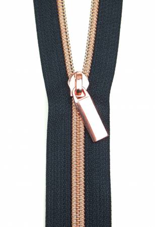 Dragkedja Svart med Rosegold