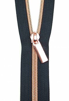 Dragkedja Svart med Rosegold