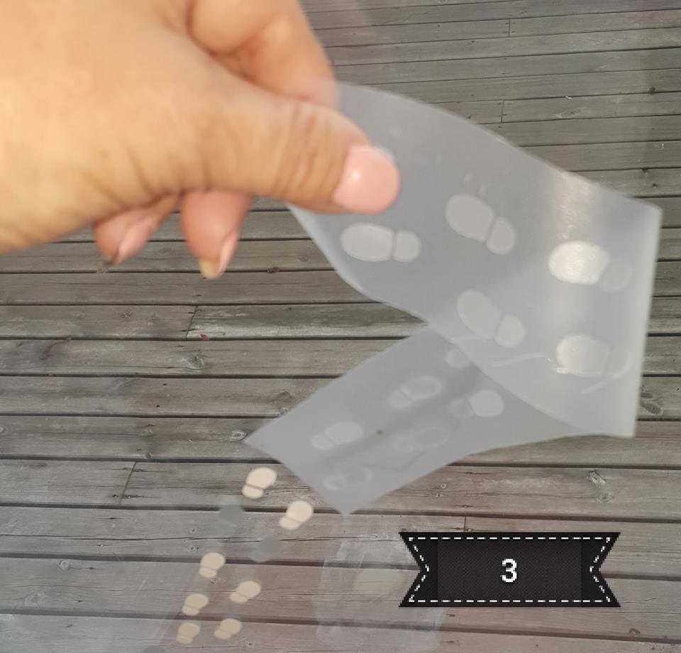 Nisse fotspår och nisse schablon  olika färger som går att ta bort  - 7