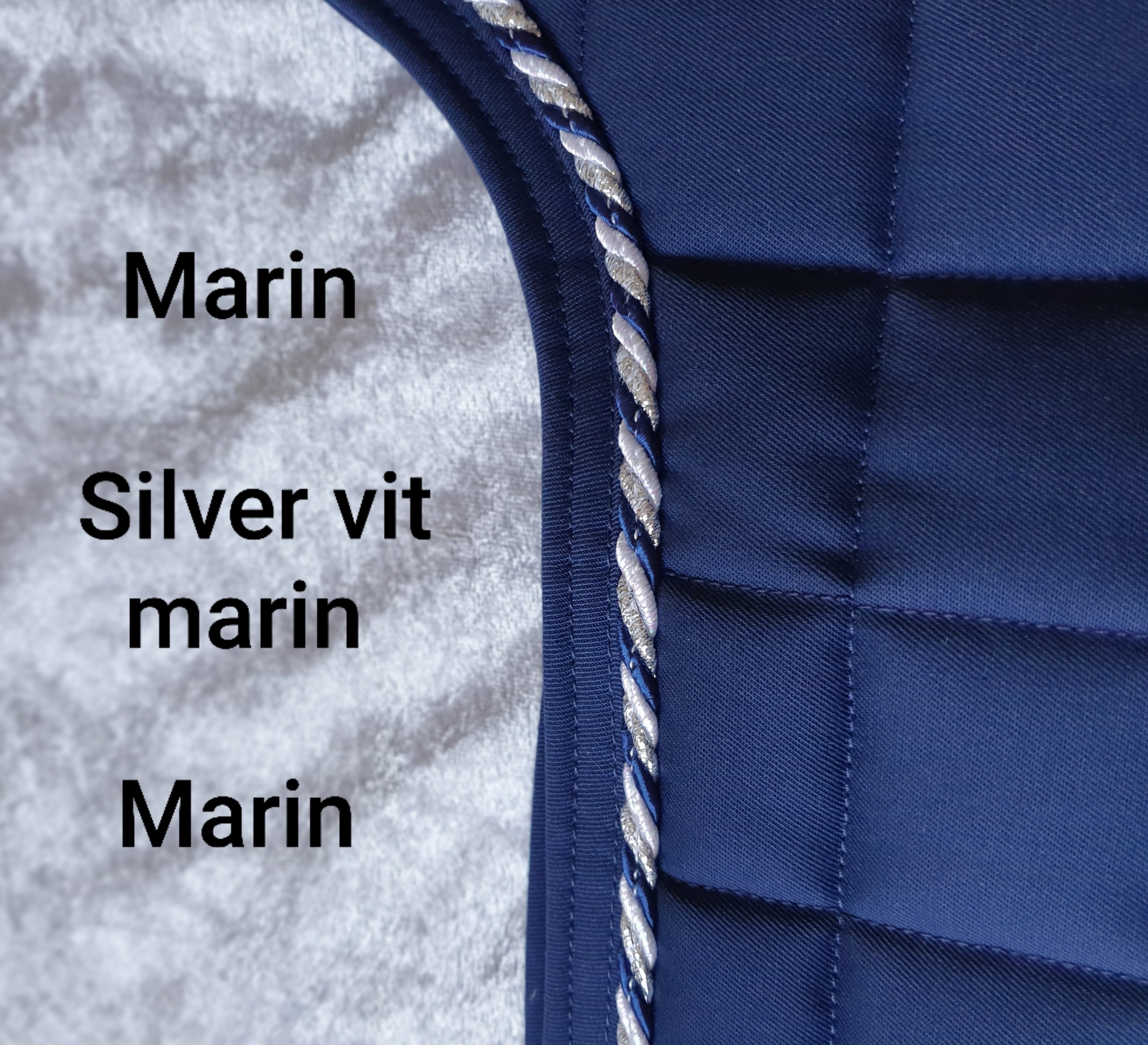 nr 43   Marin / Marin silver pärlemo / Marin Mias Islandshästvojlock stor ruta 5 cm