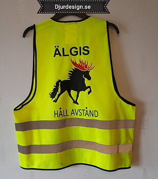 Reflexväst gul med islandshäst ÄLGIS