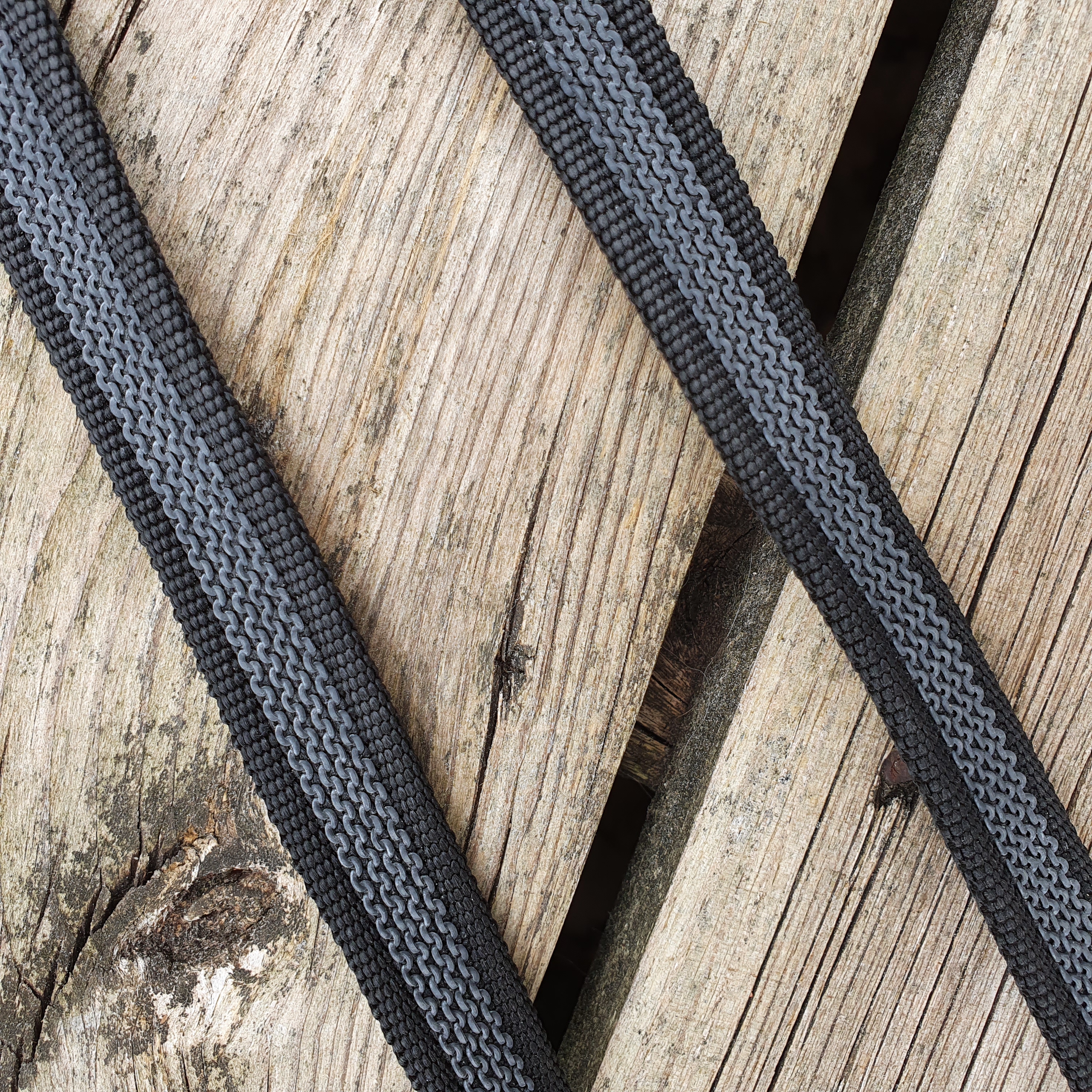 Nordic-Hors svart supergrepp tyglar med stopp med hakar i crom Längd  254 cm bredd 15 mm  - 4