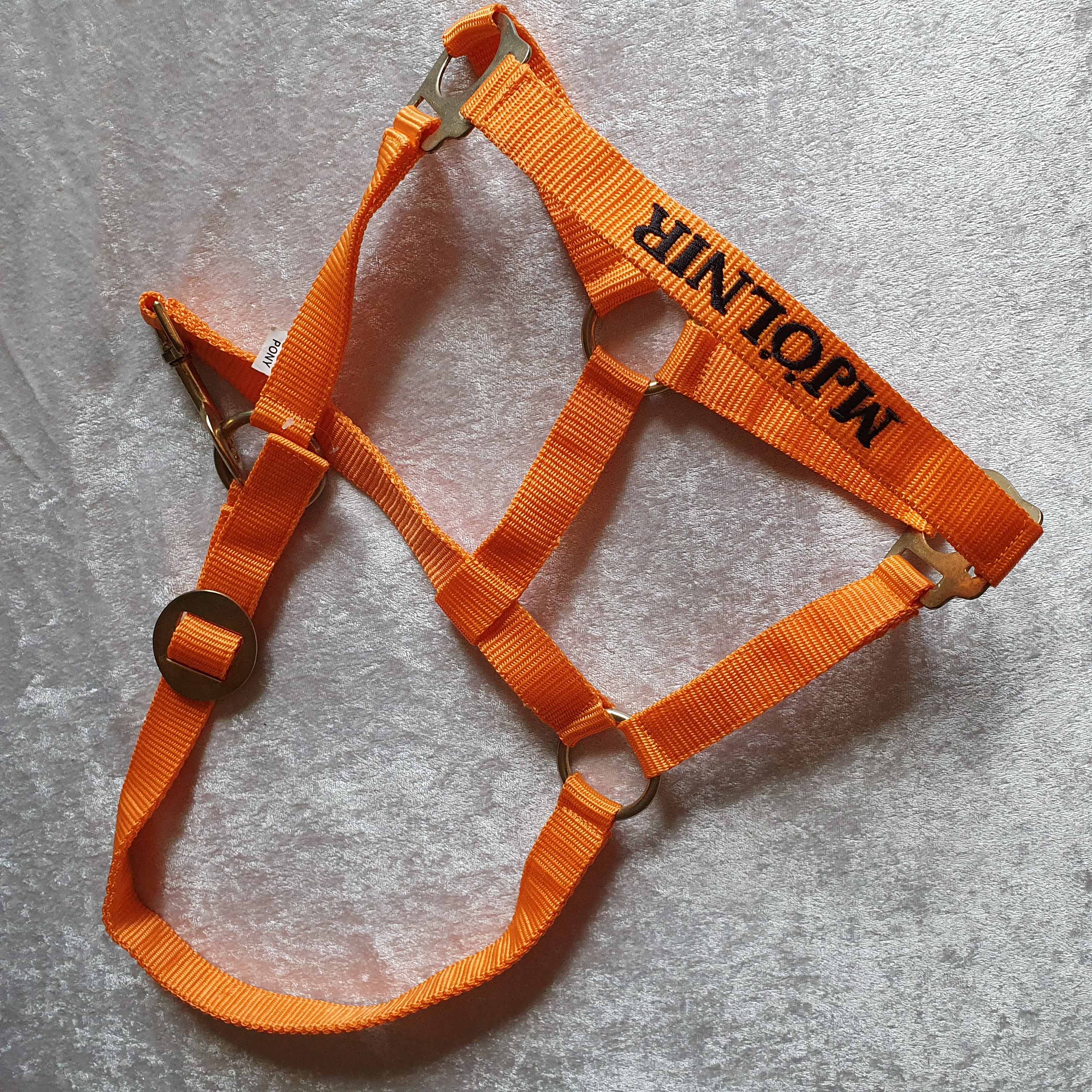 COB  Orange mässing grimma med namn brodyr A-B 47 C-D 32 cm - 6