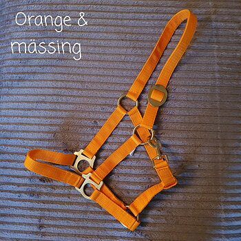COB  Orange mässing grimma med namn brodyr A-B 47 C-D 32 cm
