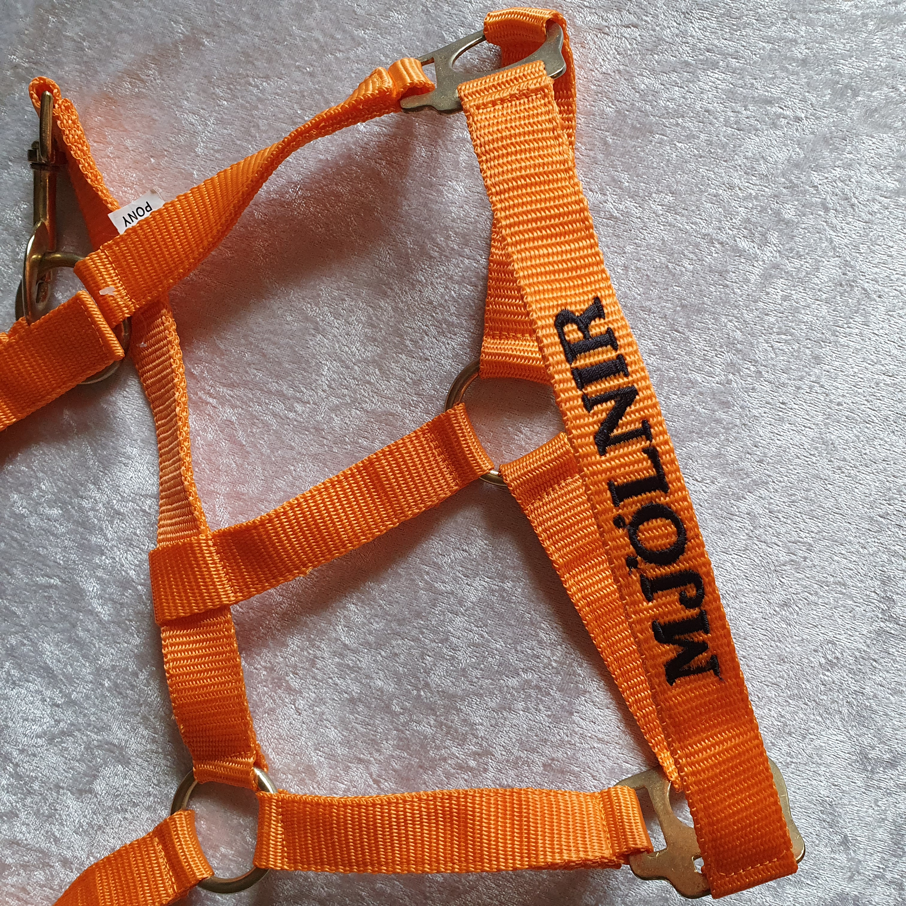 COB  Orange mässing grimma med namn brodyr A-B 47 C-D 32 cm - 2