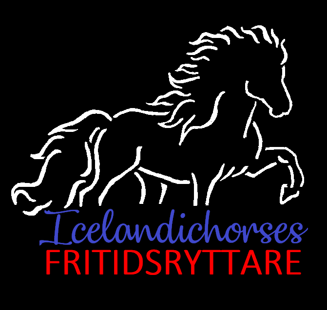 Klisterdekal   till transport FRITIDSRYTTARE vit blå röd  2 storlekar