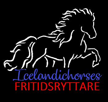 Klisterdekal   till transport FRITIDSRYTTARE vit blå röd  2 storlekar