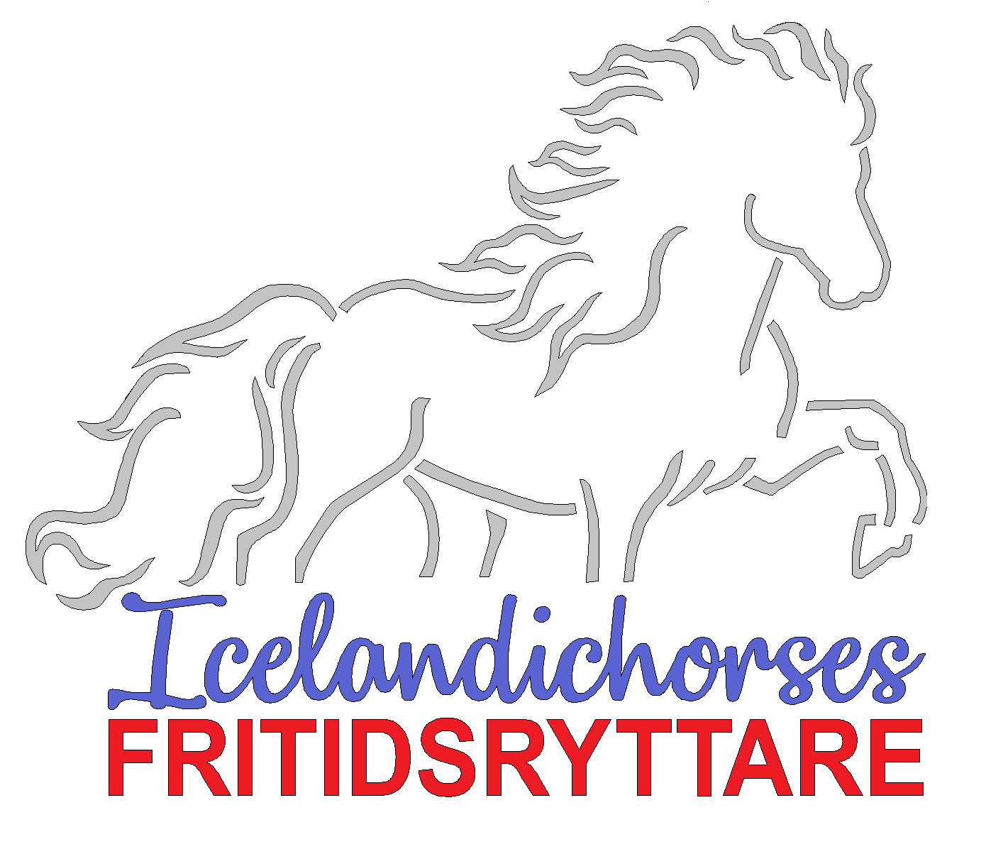 Klisterdekal till transport FRITIDSRYTTARE Silver blå röd  2 storlekar