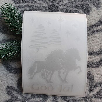 Jul klisterdekal i många olika färger islandshästar grannar stärnor & God Jul 10 x 15 cm Passar perfekt på ljuslyktor. 