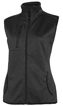 Skön dam väst i mjuk slät fleece Svart melerad. För tryck i reflex !