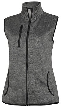 Skön dam väst i mjuk slät fleece grå melerad. För tryck i reflex !