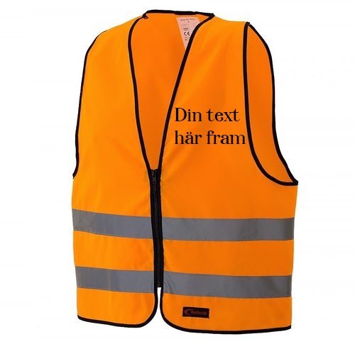Reflexväst orange med din text i 3 rader på ryggen. - 2