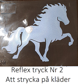 Nr 2 Reflextryck Islandshäst för egna kläder  9,5 x 7.5 cm