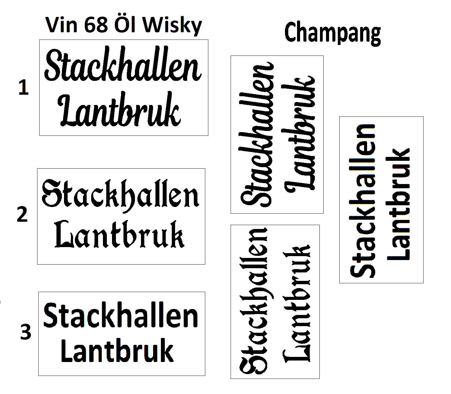 Glas gravyr textt 2 rader Vinglas 68 cl Wisky Ol & Champange - 2