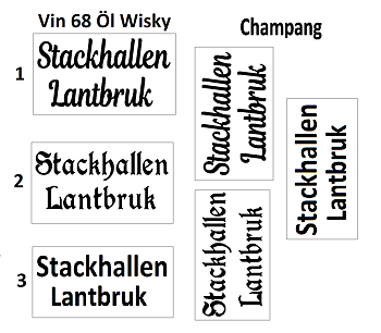 Glas gravyr textt 2 rader Vinglas 68 cl Wisky Ol & Champange