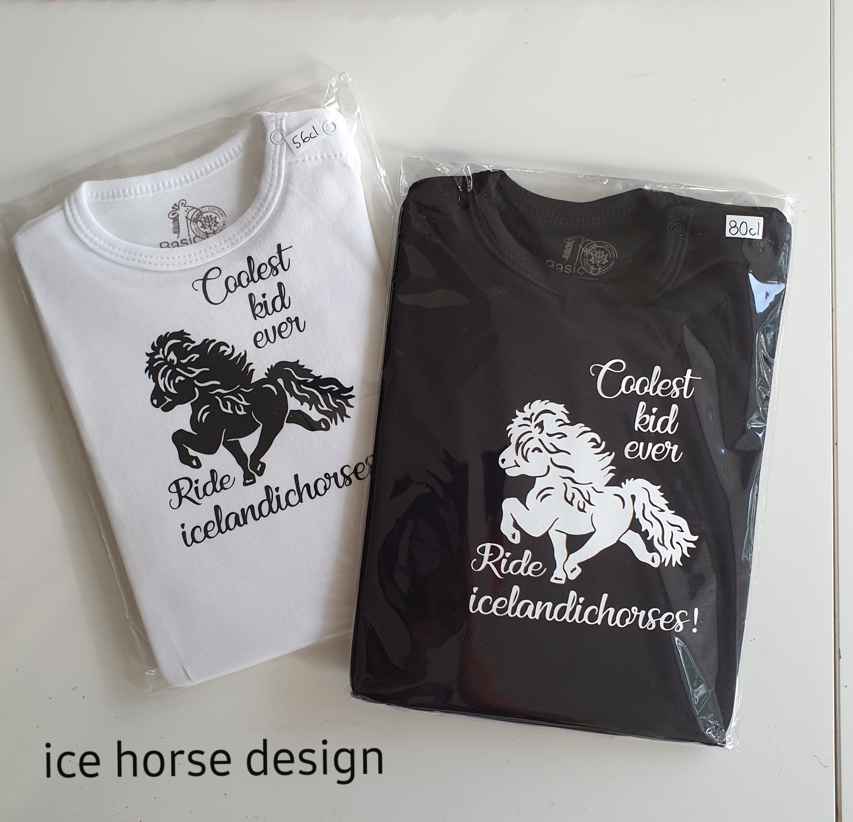 Nyhet Bodys Vit med tryck Coolest kid ever Ride icelandichorses !  - 2