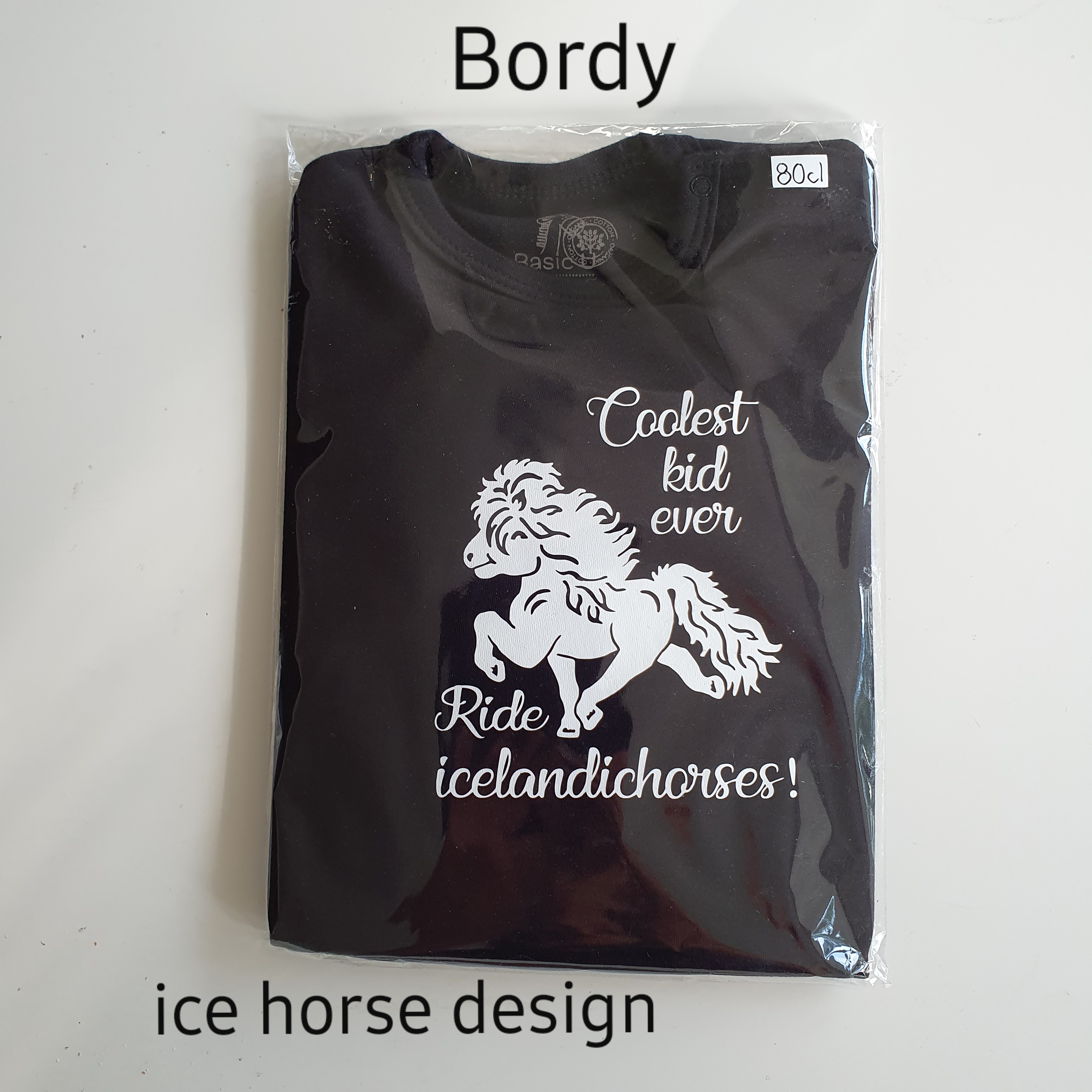Nyhet Bodys Svart med tryck Coolers kid ever Ride icelandichorses ! 