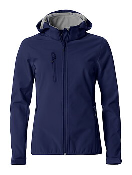 Jack med huva i marin softshell. Skön lite tjockare men inte kumpig ! Med islandshästar brodyr fram, Du väljer bak på jackan ;) 