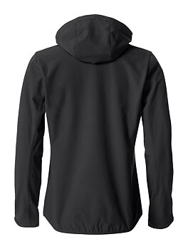 Jack med huva i Svart softshell. Skön lite tjockare men inte kumpig ! Med islandshästar brodyr fram, Du väljer bak på jackan ;) 