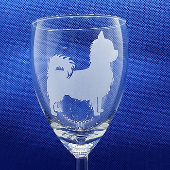 Nr 4 Graverad Chihuahua vitvins glas  25 cl