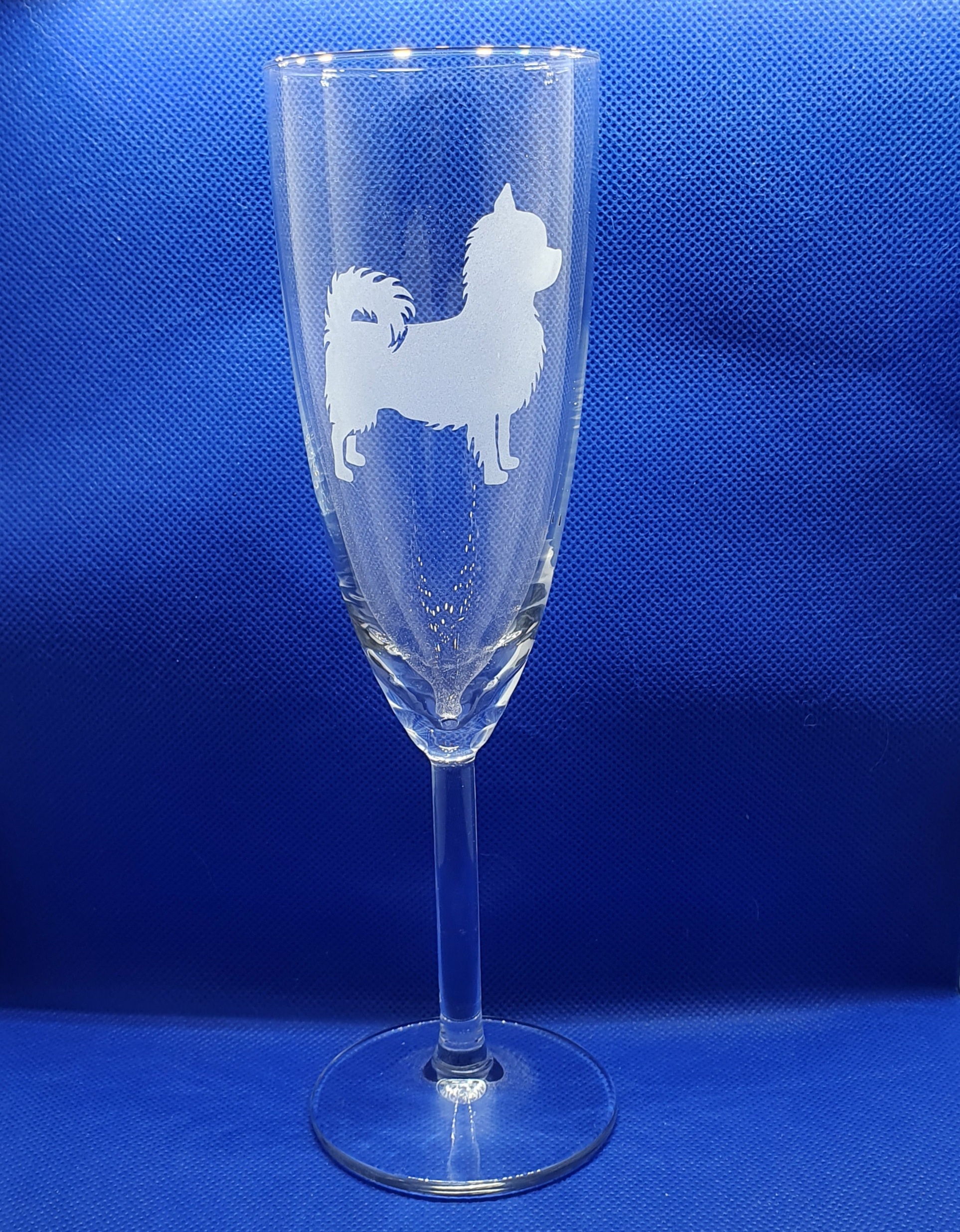 Nr 5 Graverad Chihuahua champange glas  - 3