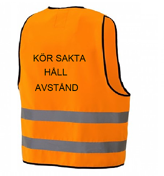 Nr 39 Reflexväst Orange  med text i svart