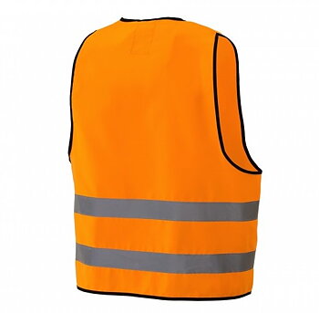 Nr 30 Reflexväst  orange med svart  islandshst text HÅLL AVSTÅND flera olika storlekar