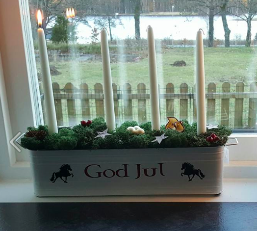 Kruka med God Jul och islandshäst - 2