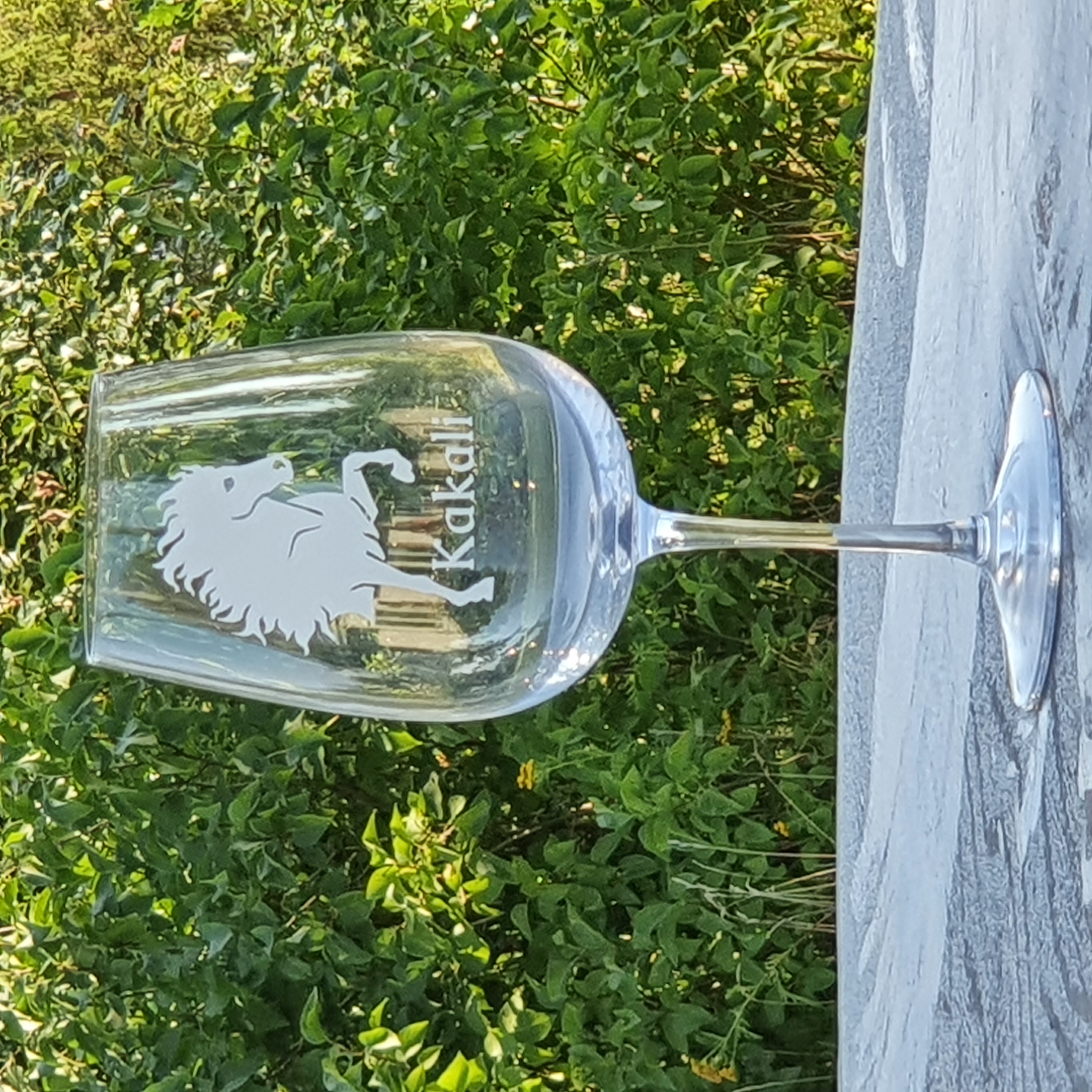  Vinsglas på fot gravry med Islandshäst och namn  68 cl eller 49 cl - 4