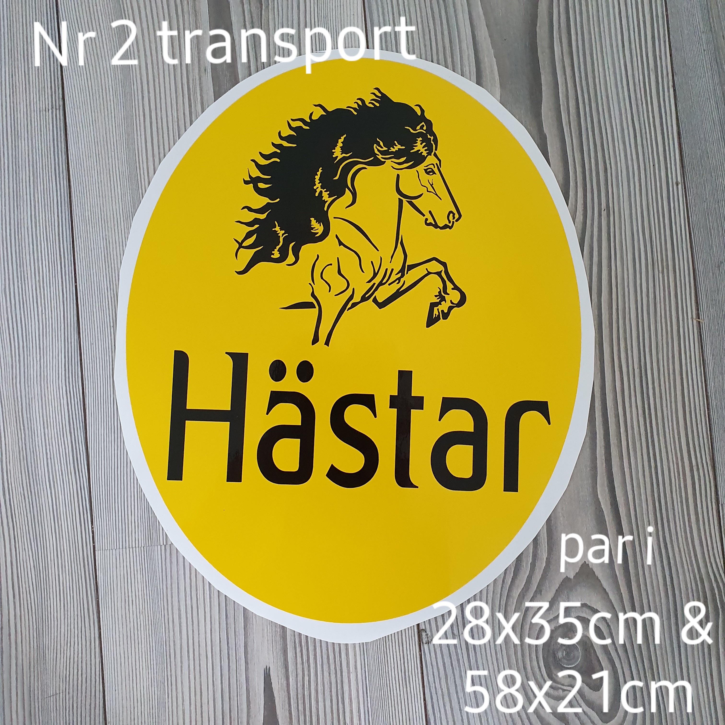 Nr 2 Transport klisterdekal  med luftkanaler 2 stycken  Storlek 27,5 x  35 cm & 58 x 21 cm - 2