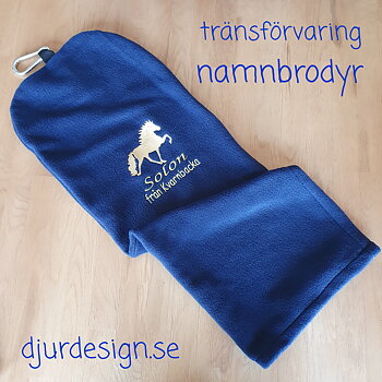 Nr A Tränsförvaring fleece med Islandshäst och namnbrodyr
