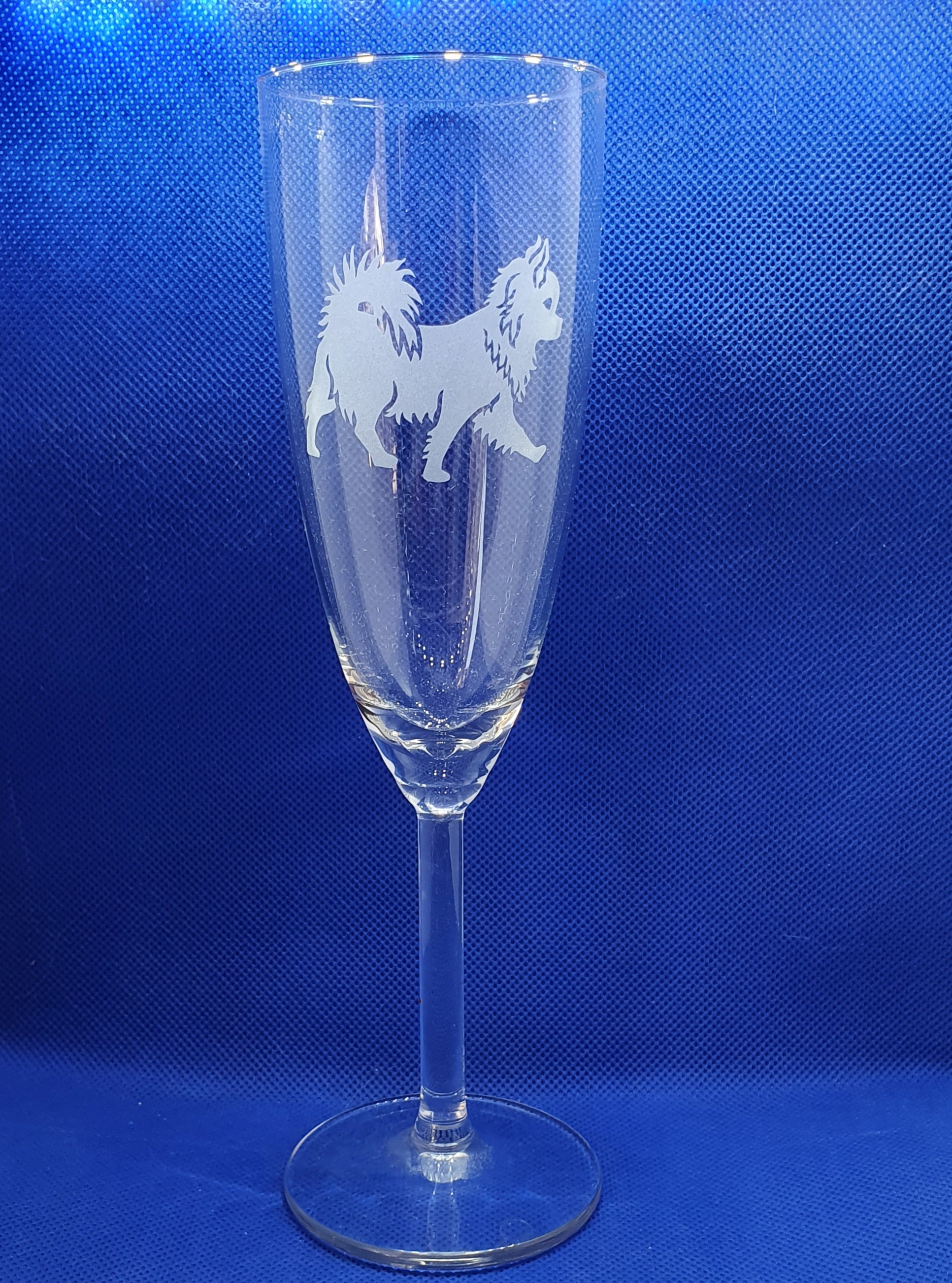 Nr 7  Graverad Chihuahua champange glas  - 4