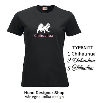 Tröja svart med Chihuahua samt text, Tyck finns i flera färger 