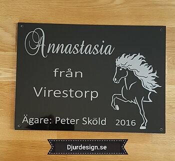 Nr 2 Boxskylt med 1 islandshästar med framdel