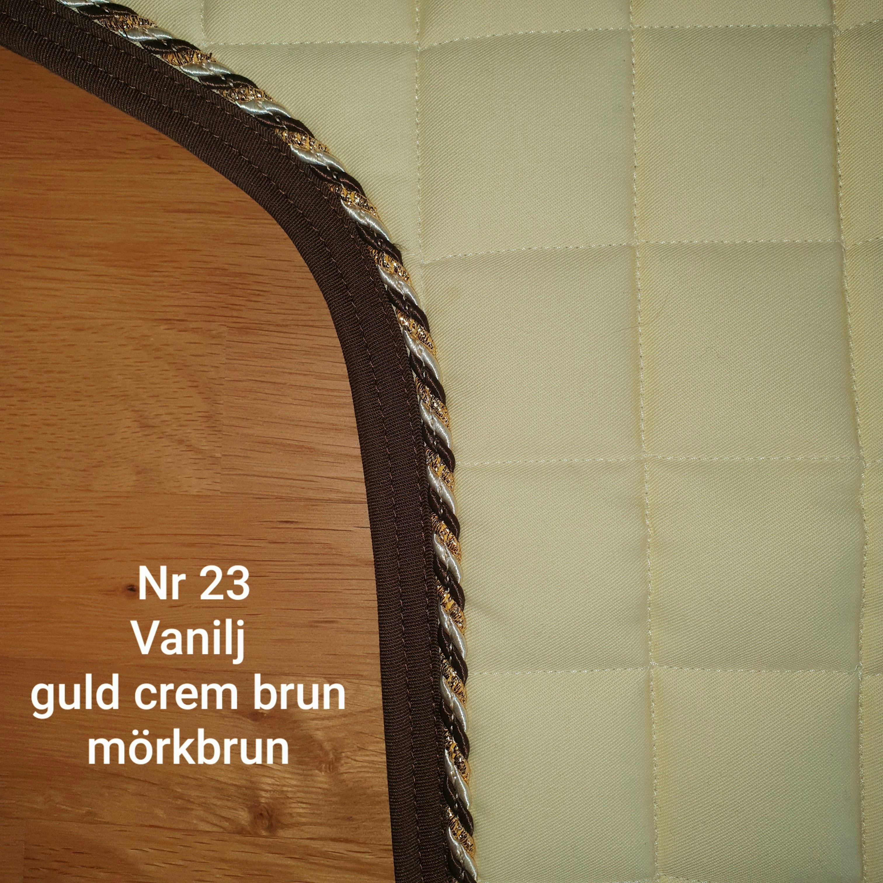 Nr 23 Mias populära islandsvojlok i vanilj / mörkbrun  crem  guld/ mörkbrun.
