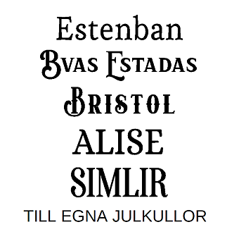 Nr 2B Namn till dina egna julkulor + 2 stjärnor i 25 olika färger.