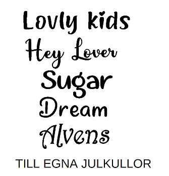 Nr 2A Namn till dina egna julkulor + stjärnor i 25 olika färger.