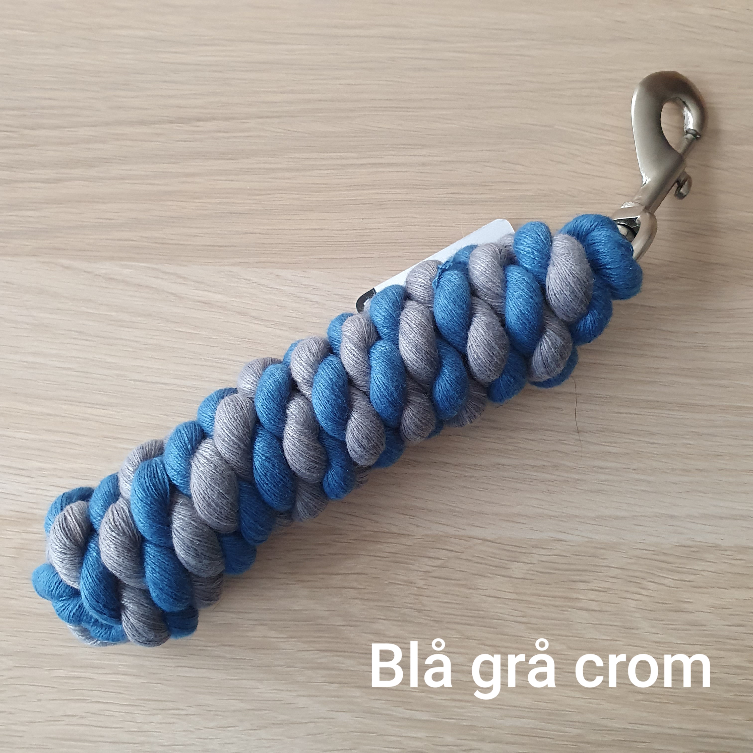 K2 Grimskaft Biå / Grå 2 meter bomull  crom hake .