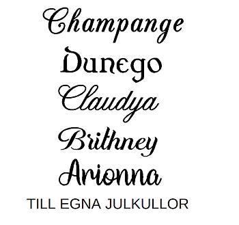 Nr 2C Namn till dina egna julkulor + stjärnor i 25 olika färger.