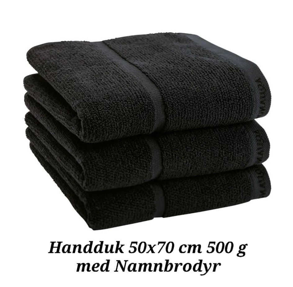 Handduk 50 x 70 cm med namnbrodyr 