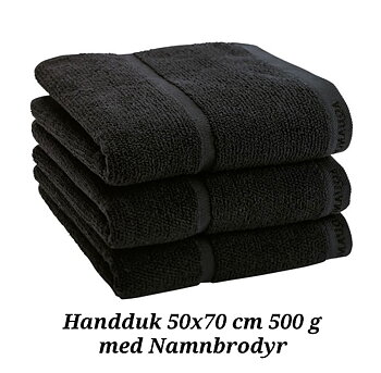 Handduk 50 x 70 cm med namnbrodyr 